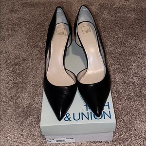 14th and Union black leather heels. Size 12